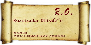 Ruzsicska Olivér névjegykártya