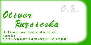 oliver ruzsicska business card